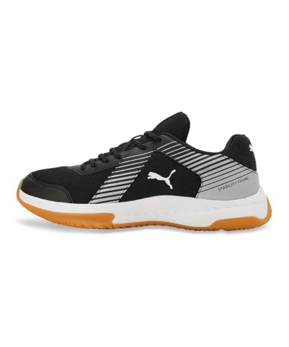 Puma Unisex-Adult Badminton Smash Sprint Black-White-Silver Indoor Shoe - 10 UK (10812701)