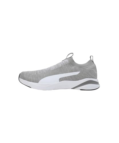 Puma Mens Softride Rift Runlyn Knit Concrete Gray-White-Navy Blazer Running Shoe - 7 UK (31075602)