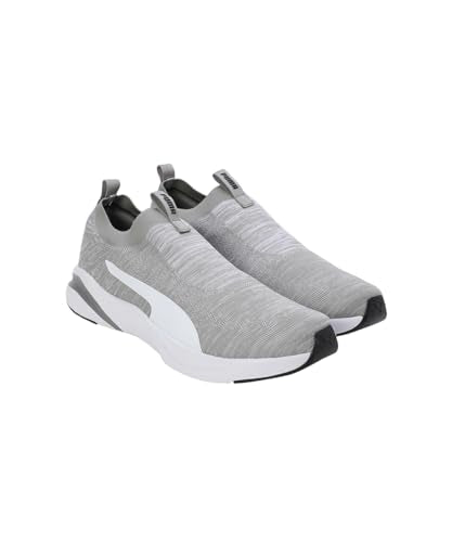 Puma Mens Softride Rift Runlyn Knit Concrete Gray-White-Navy Blazer Running Shoe - 7 UK (31075602)