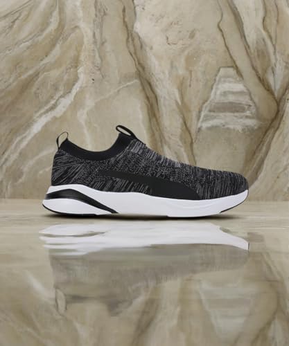 Puma Mens Softride Rift Runlyn Knit Black-Cool Dark Gray-Lemon Meringue Running Shoe - 11 UK (31075601)