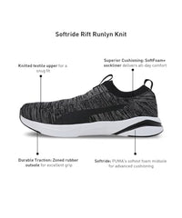 Puma Mens Softride Rift Runlyn Knit Black-Cool Dark Gray-Lemon Meringue Running Shoe - 11 UK (31075601)