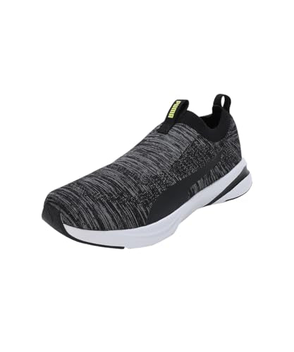 Puma Mens Softride Rift Runlyn Knit Black-Cool Dark Gray-Lemon Meringue Running Shoe - 11 UK (31075601)