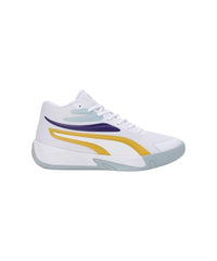 Puma Unisex-Adult Court PRO White-Yellow Sizzle-Team Violet Basketball Shoe - 7 UK (31082905)