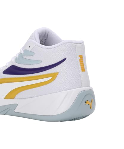 Puma Unisex-Adult Court PRO White-Yellow Sizzle-Team Violet Basketball Shoe - 7 UK (31082905)