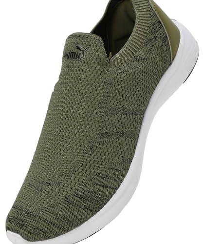 Puma Mens Softride Hellas Black-Olive Green Running Shoe - 9 UK (31065001)