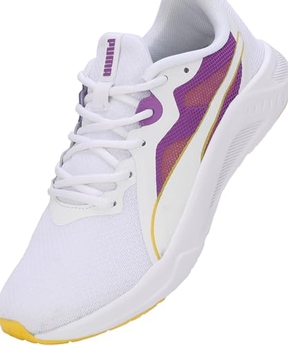 Puma Womens Seriah WNS White-Ultraviolet-Pelé Yellow Running Shoe - 6 UK (31059504)