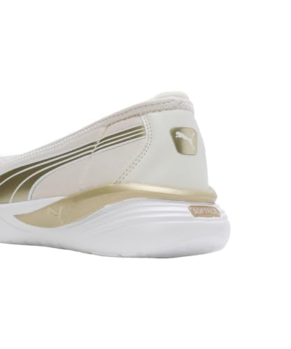Puma Womens Evelyn Softride Alpine Snow-Metallic Gold-White Ballerinas- 3 UK (39713001)