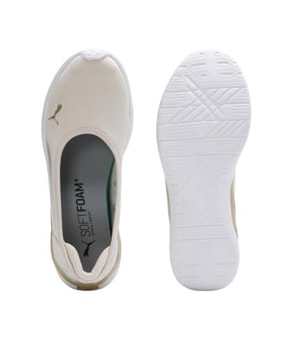 Puma Womens Evelyn Softride Alpine Snow-Metallic Gold-White Ballerinas- 3 UK (39713001)
