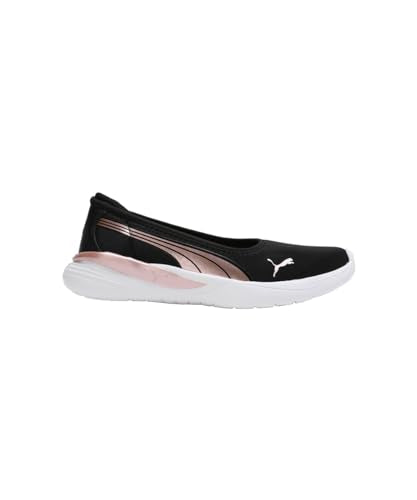Puma Womens Evelyn Softride Black-Rose Gold-White Ballerinas- 4 UK (39713002)