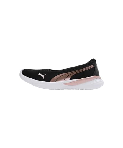 Puma Womens Evelyn Softride Black-Rose Gold-White Ballerinas- 4 UK (39713002)