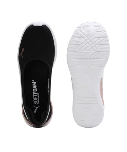Puma Womens Evelyn Softride Black-Rose Gold-White Ballerinas- 4 UK (39713002)