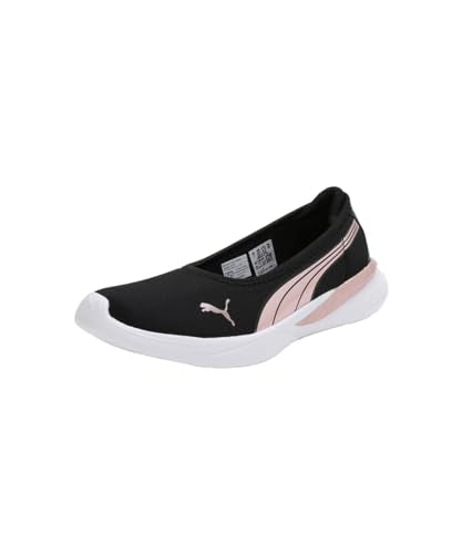 Puma Womens Evelyn Softride Black-Rose Gold-White Ballerinas- 4 UK (39713002)