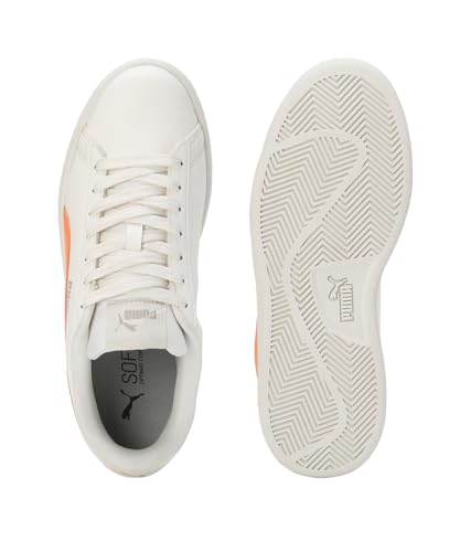Puma Womens Smashic Wmn Warm White-Clementine-Smokey Gray Sneaker - 6 UK (39511104)