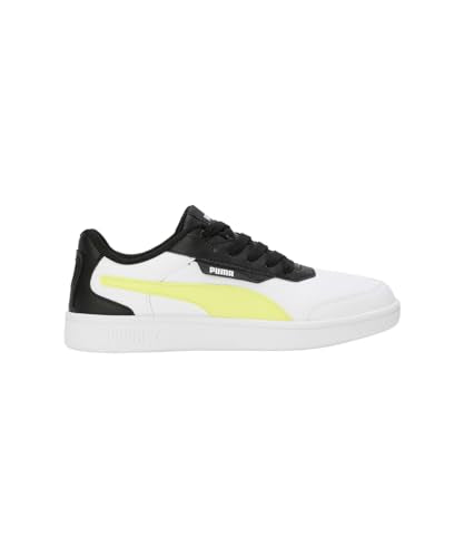 Puma Unisex-Kid Smash Poppins JR White-Lime Sheen-Black Sneaker - 6 UK (40022702)