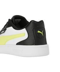 Puma Unisex-Kid Smash Poppins JR White-Lime Sheen-Black Sneaker - 6 UK (40022702)