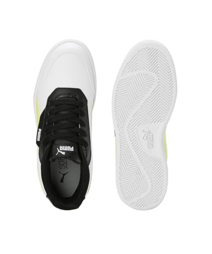 Puma Unisex-Kid Smash Poppins JR White-Lime Sheen-Black Sneaker - 6 UK (40022702)