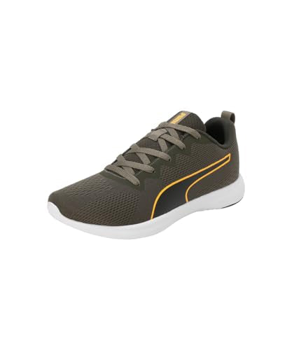 Puma Mens Softride Vital Eng Mesh Black-Dark Olive-Sun Stream Running Shoe - 6 UK (31058105)