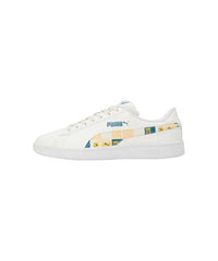 Puma Unisex-Kid Smash Classic PSL JR Warm White-Pelé Yellow-Speed Blue Sneaker - 4 UK (40129903)