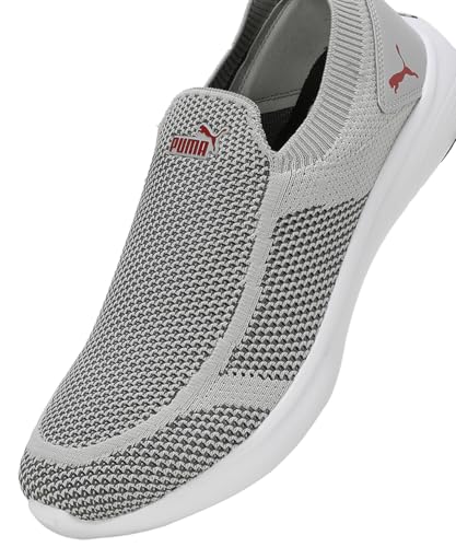 Puma Mens Softride Dimorphos Ash Gray-Chili Oil-Black Running Shoe - 9 UK (31064903)