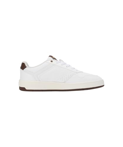 Puma Mens Court Classic Res White-Chestnut Brown-Gold Sneaker - 8 UK (40111702)