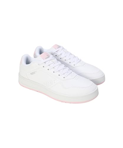 Puma Womens Court Classic WNS White-Whisp of Pink-Silver Sneaker - 5 UK (40111801)