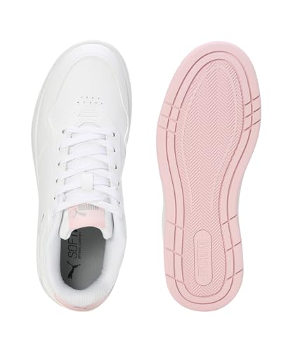 Puma Womens Court Classic WNS White-Whisp of Pink-Silver Sneaker - 5 UK (40111801)