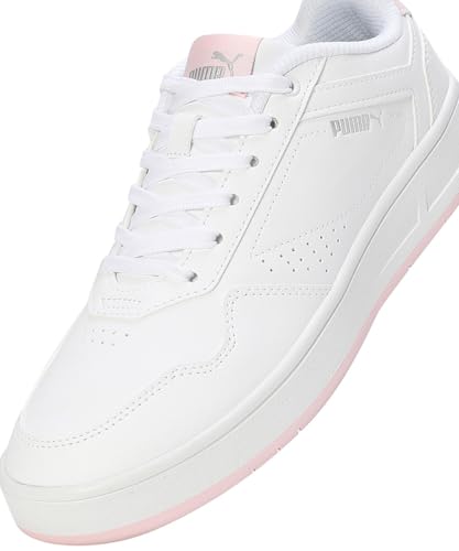 Puma Womens Court Classic WNS White-Whisp of Pink-Silver Sneaker - 5 UK (40111801)