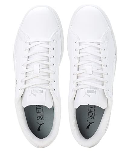 Puma | Smashic Comfort Casual Sneakers | White-Matte Silver | 3UK