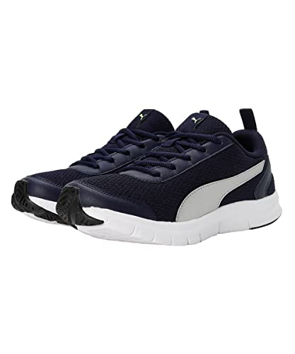 Puma Unisex-Kid Racer JR V2 Peacoat-Silver-Sharp Green Sneaker - 5UK (39579802)