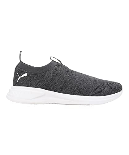 Puma men's Scorch Mark slip-on sneaker in black, white, and dark gray with sporty design, size 10UK.