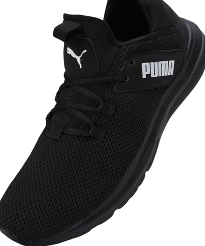 Puma Mens Enzo Leam Black-White Running Shoe - 6 UK (30973402)