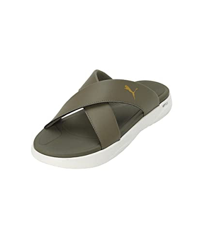Puma Unisex-Adult Softride Seave Slip Olive-Warm White-Gold Sandal - 7UK (39186003)