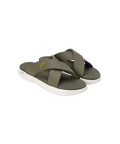 Puma Unisex-Adult Softride Seave Slip Olive-Warm White-Gold Sandal - 7UK (39186003)