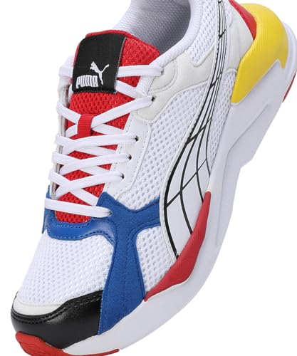Puma Unisex-Kid X-Ray Grilion JR White-Blazing Yellow-for All Time Red Sneaker - 5 UK (39602302)