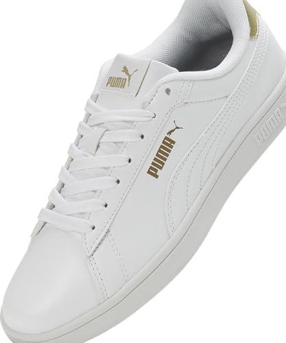 Puma Womens Smash WNS V1 White-Metallic Gold Sneaker - 6 UK (39564201)