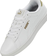 Puma Womens Smash WNS V1 White-Metallic Gold Sneaker - 6 UK (39564201)