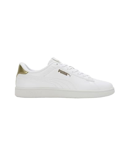 Puma Womens Smash WNS V1 White-Metallic Gold Sneaker - 6 UK (39564201)