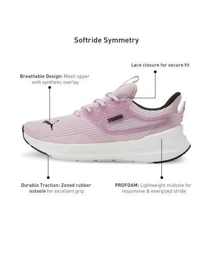 Puma Unisex-Adult Softride Symmetry Grape Mist-Garnet Rose-Black Running Shoe - 7 UK (37958204)