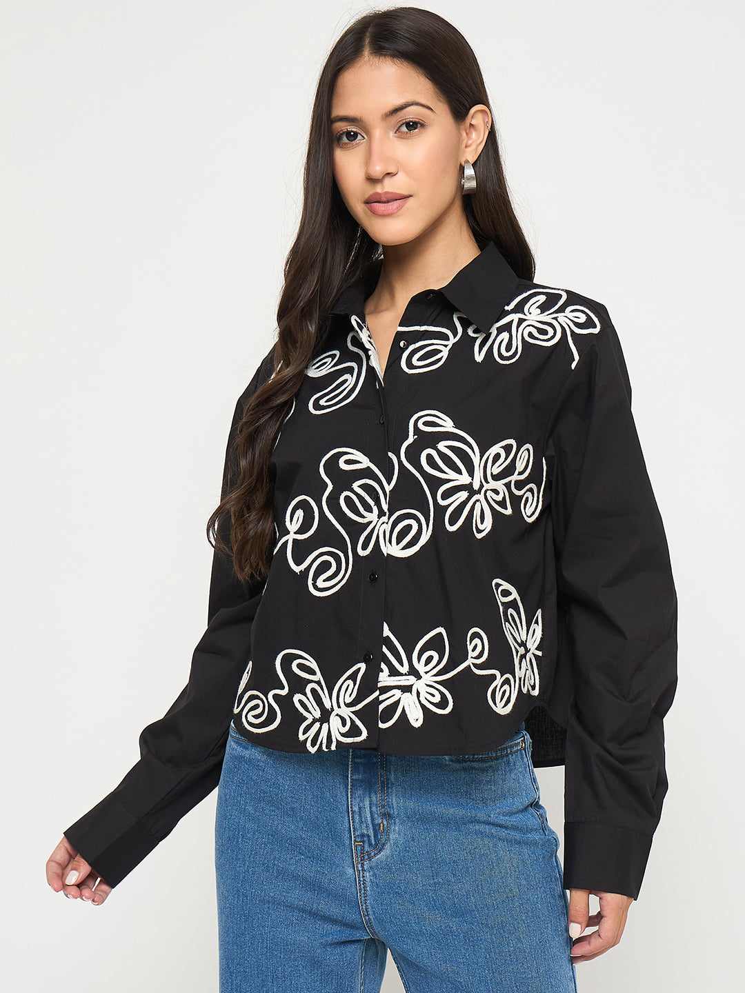 Madame Ladies Western Top H/S M5S18156 002 Black