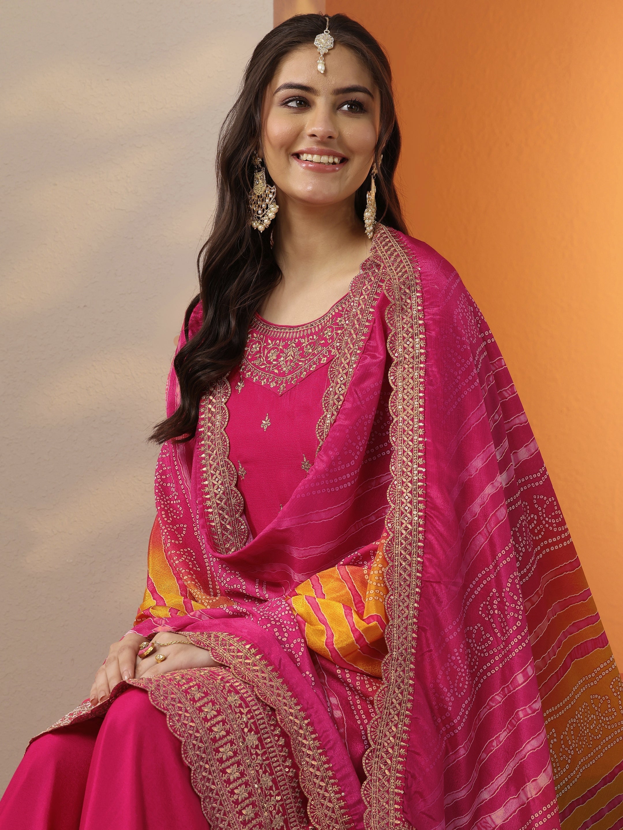 LIBAS LADIES WESTERN KURTI 3PCS SET 49551 PINK