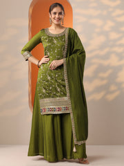 LIBAS LADIES WESTERN KURTI 3PCS SET 49556 OLIVE