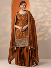 LIBAS LADIES WESTERN KURTI 3PCS SET 49557 RUST