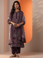 LIBAS LADIES WESTERN KURTI 3PCS SET 49578 BURGUNDY