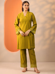 Libas Ladies Western W Kurti 3Pcs Set 49584 Lime Green