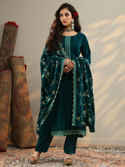 LIBAS LADIES WESTERN W KURTI 3PCS SET 49625 TEAL