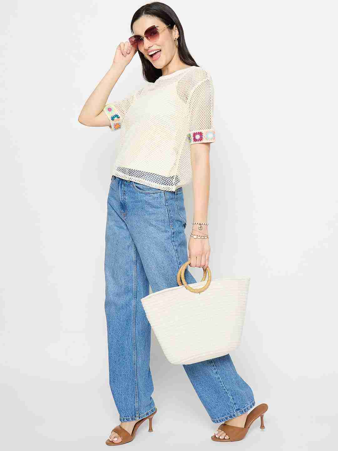 Madame Ladies Western Top F/S M5S18555 275 Ivory