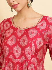 Jaipur Kurti Ladies Western Kurti 3Pcs Set 1D23Kptdr007 Pink