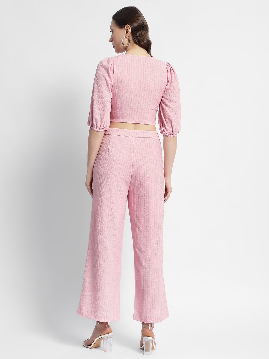 Madame Pink Puffed Sleeve Co-Ord Set