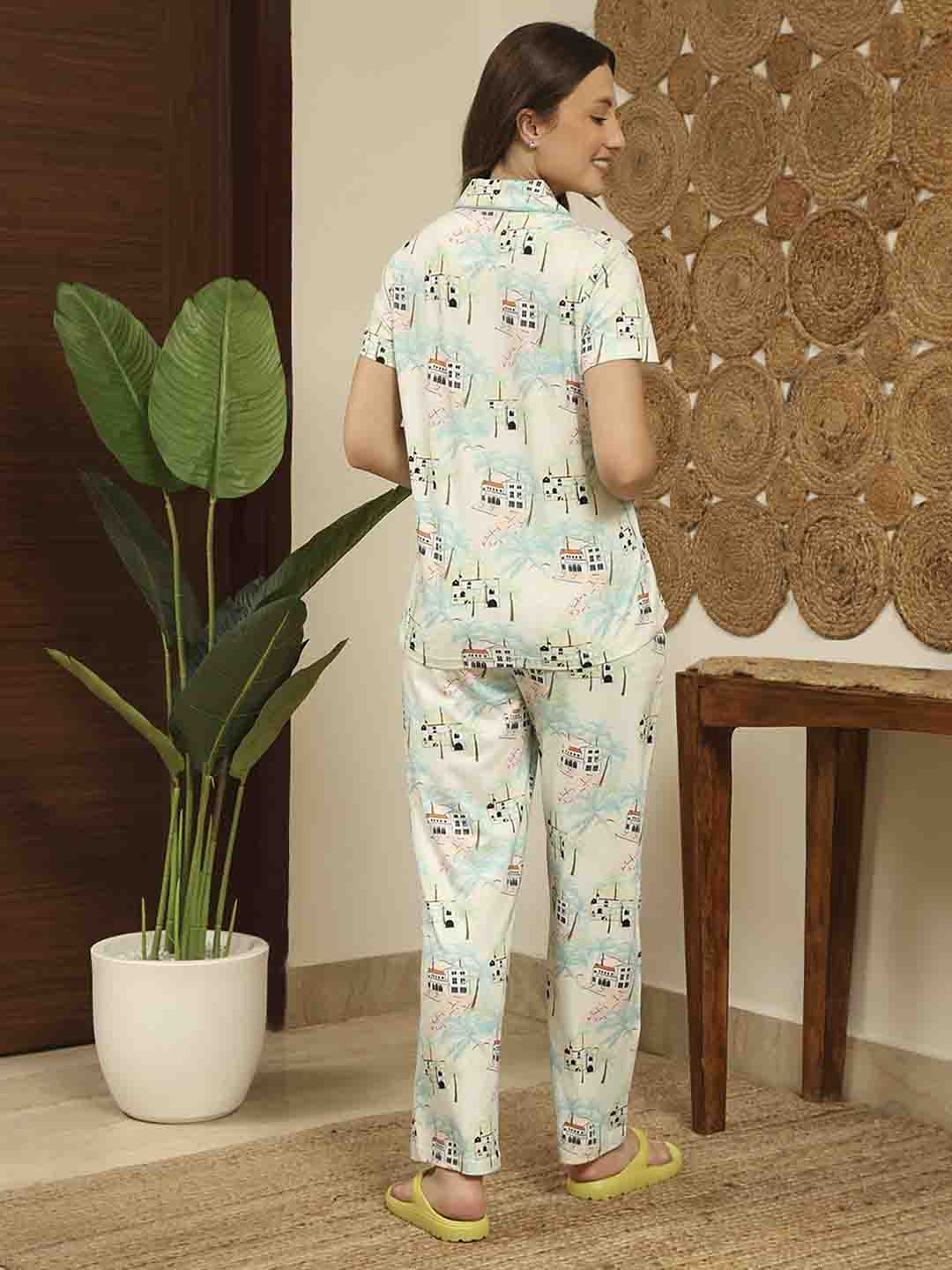 M-Secret Ladies Western Night Suit H/S S5S30103 042 Mint