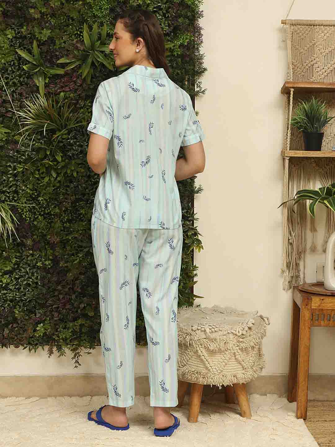 M-Secret Ladies Western Night Suit H/S S5S30142 043 Aqua